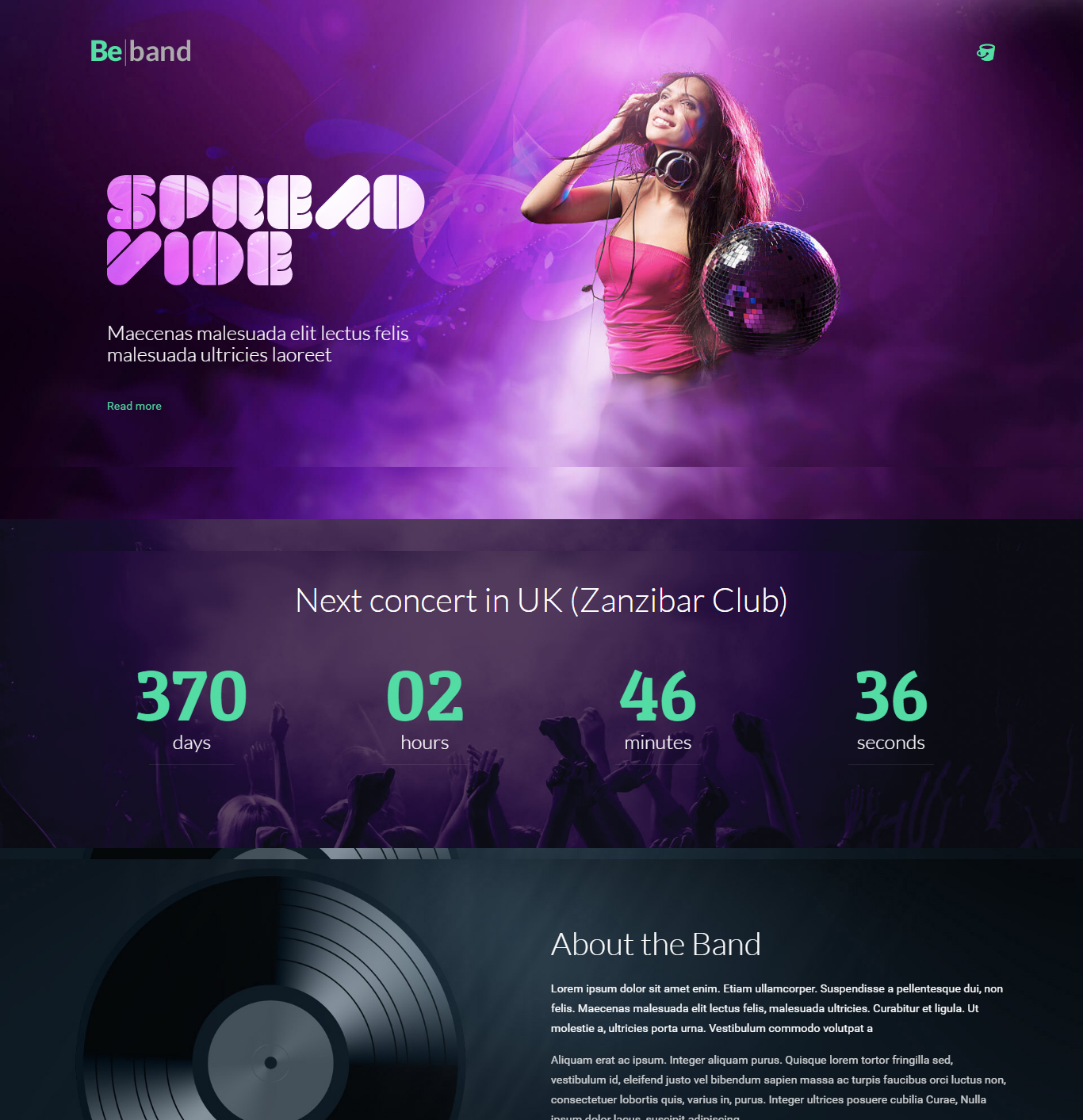Music Onepage Template